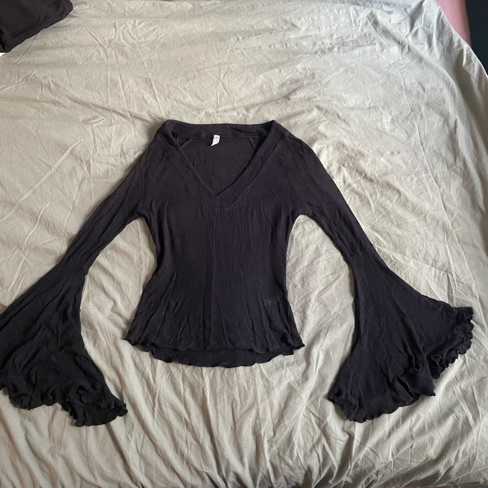 Free People bell sleeve gauzy top